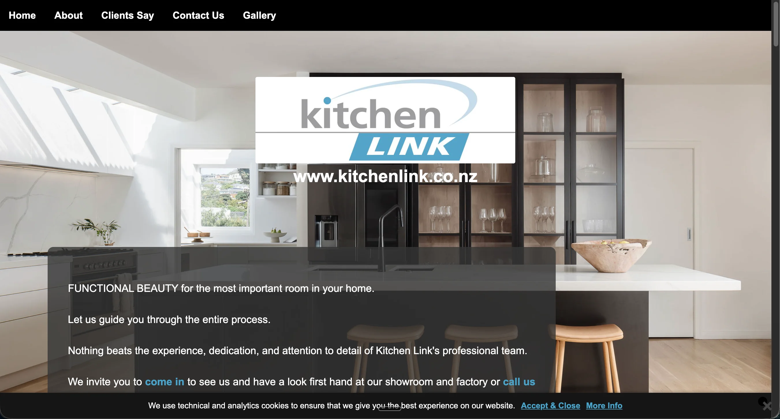 Kitchen Link inner screen mockup detail